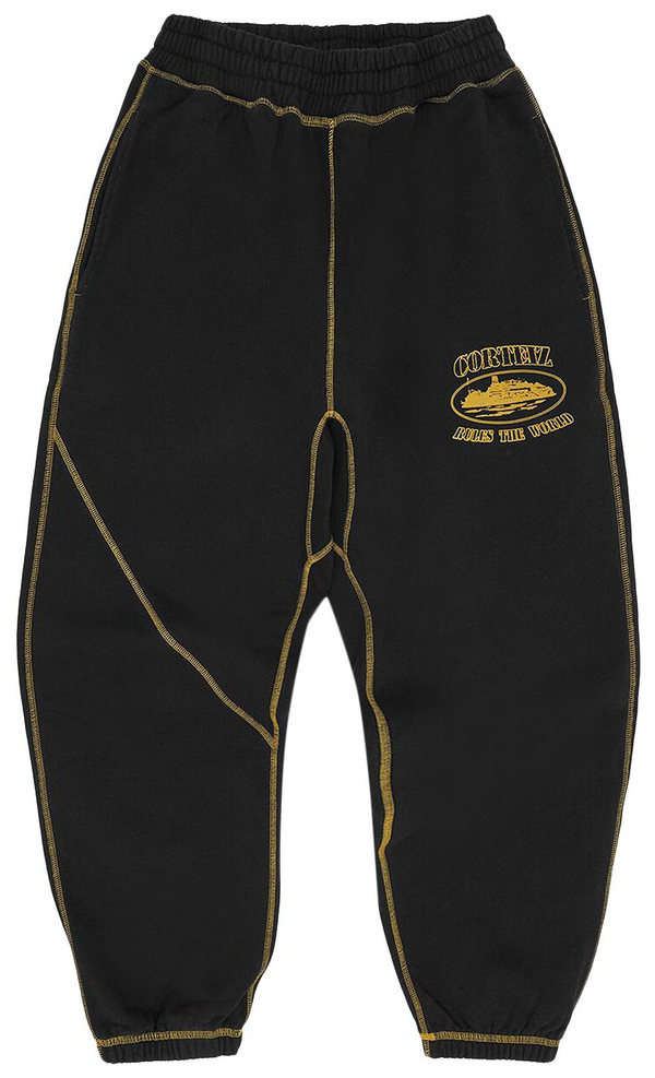 Corteiz Alcatraz Contrast Sweatpant Black/Yellow
