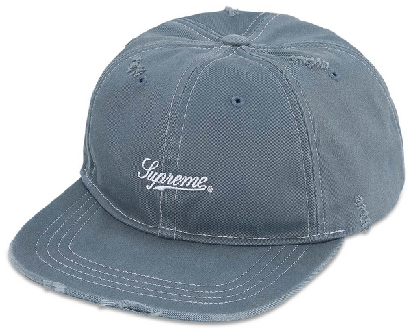 Supreme Distressed Script 6-Panel Blue