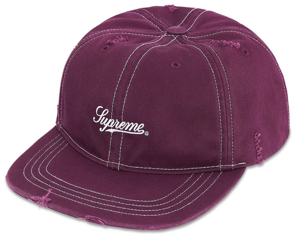 Supreme Distressed Script 6-Panel Red