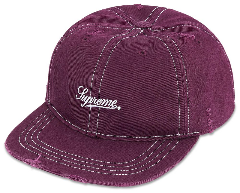 Supreme Distressed Script 6-Panel Red
