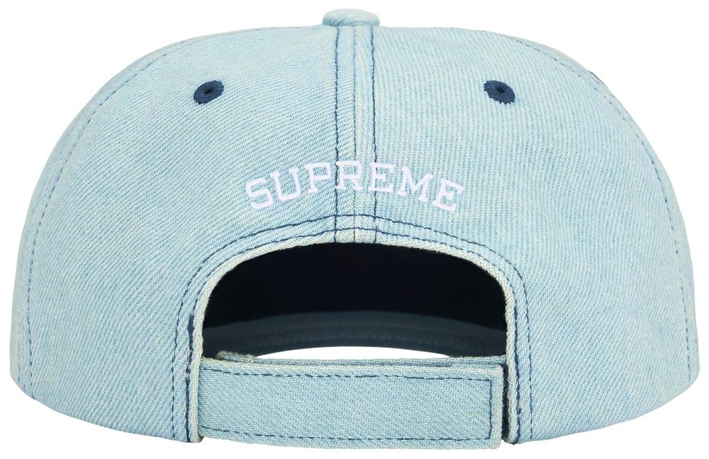Supreme Embroidered Money Logo 6-Panel Hat Light Blue