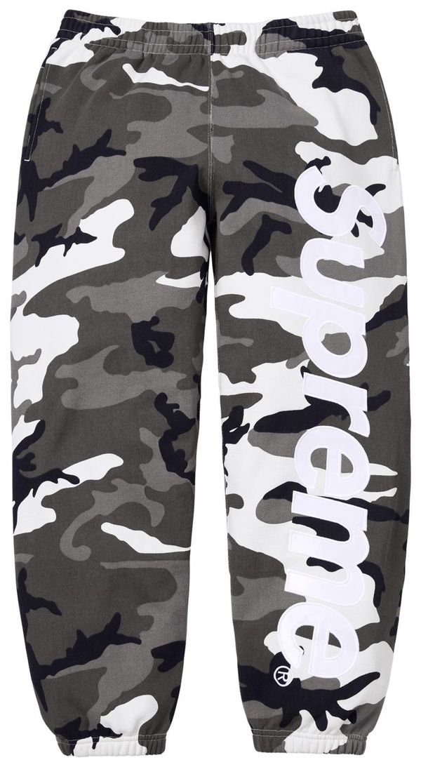 Supreme Satin Applique Sweatpant (SS26) Snow Camo