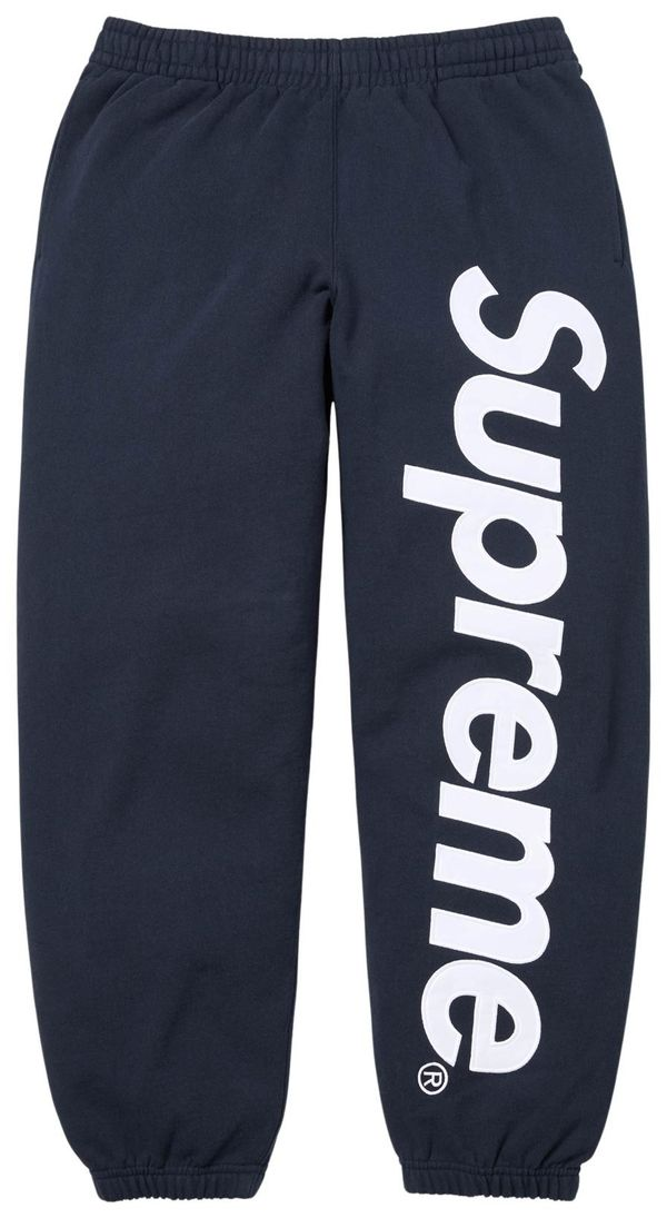 Supreme Satin Applique Sweatpant (SS26) Washed Navy