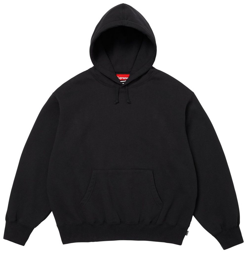 Supreme Satin Applique Hooded Sweatshirt (SS26) Black