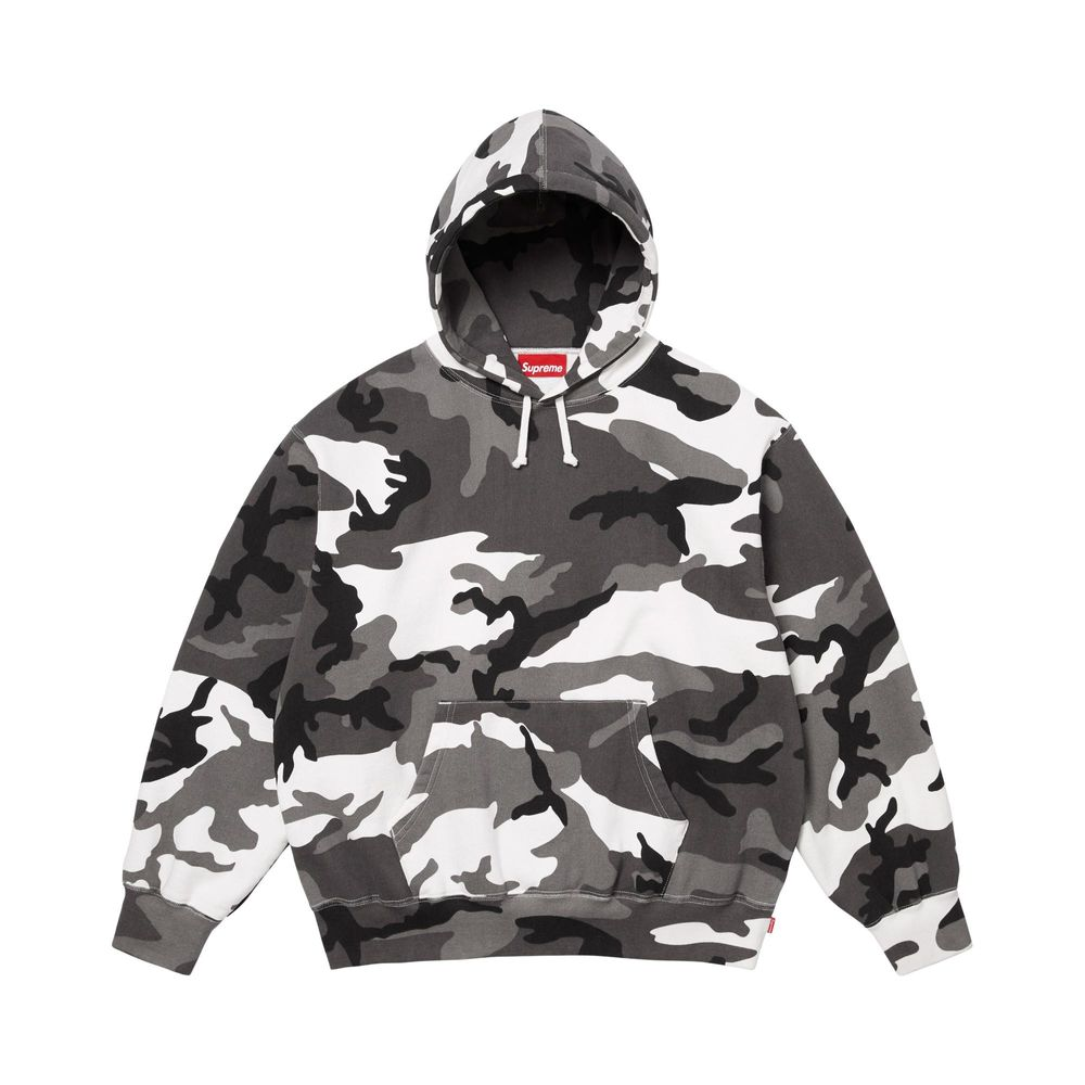 Supreme Satin Applique Hooded Sweatshirt (SS26) Snow Camo