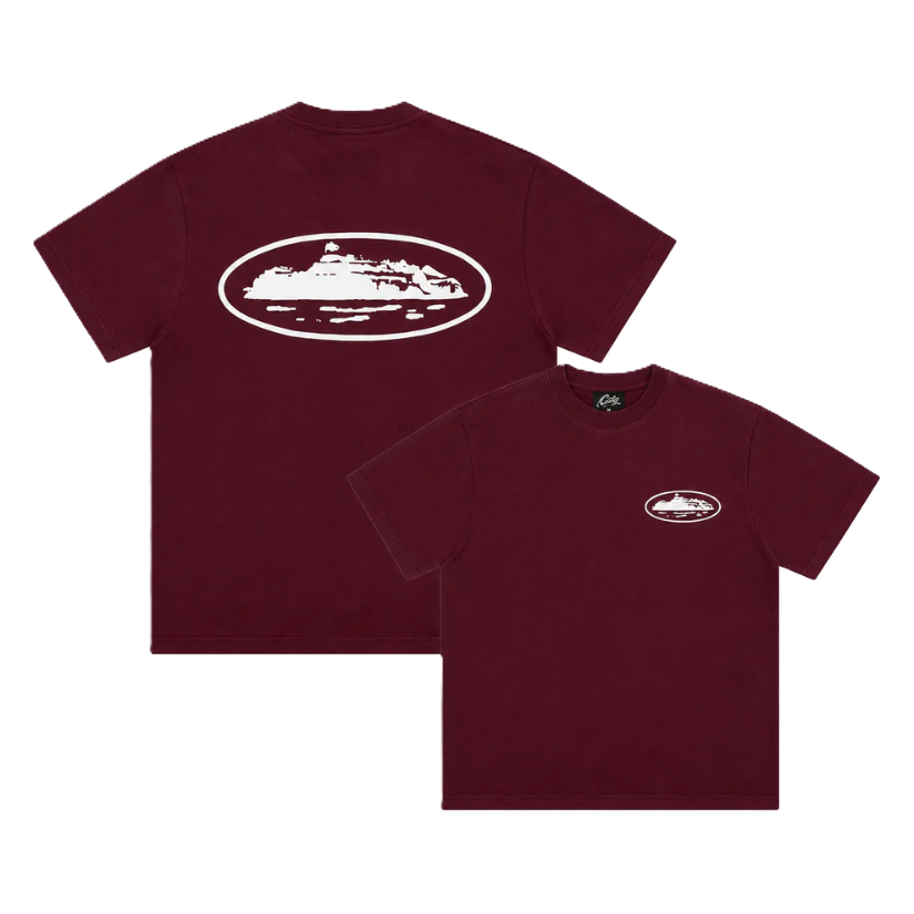 Corteiz OG Island Tee Burgundy