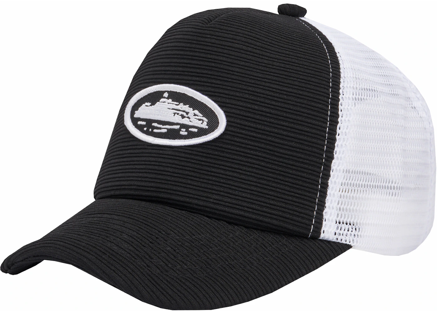 Corteiz Short Peak Hat Trucker Black