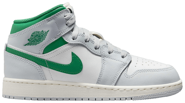 Jordan 1 Mid White Pure Platinum Pine Green (GS)