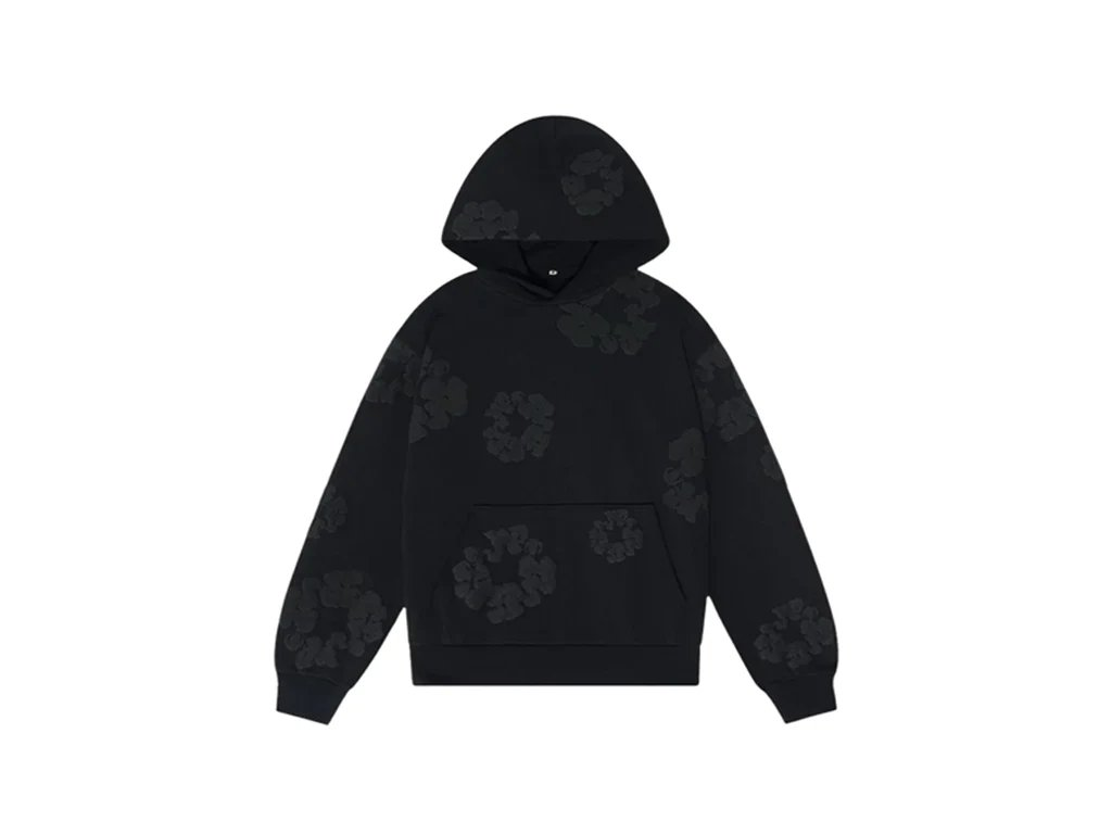 Denim Tears Cotton Wreath Hoodie Black Monochrome