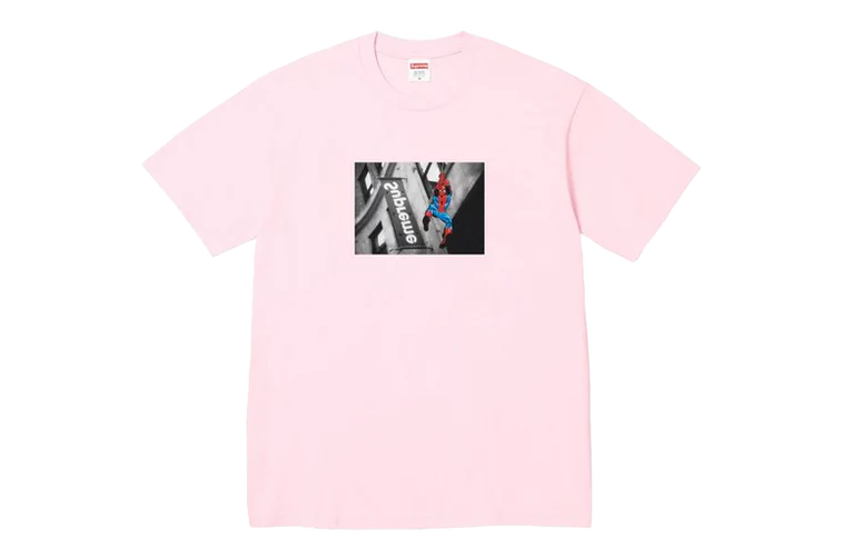 Supreme Spider-Man Tee Light Pink