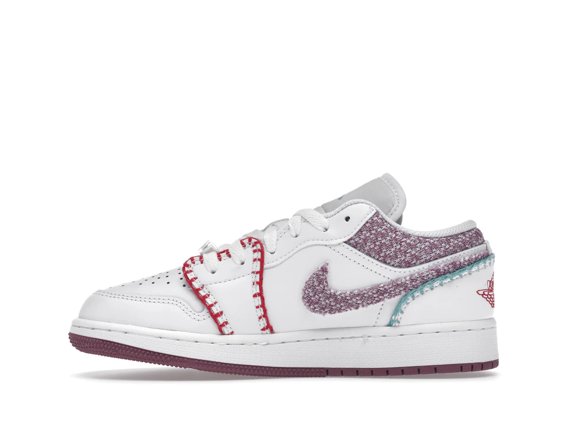 Jordan 1 Low White Light Bordeaux (GS)