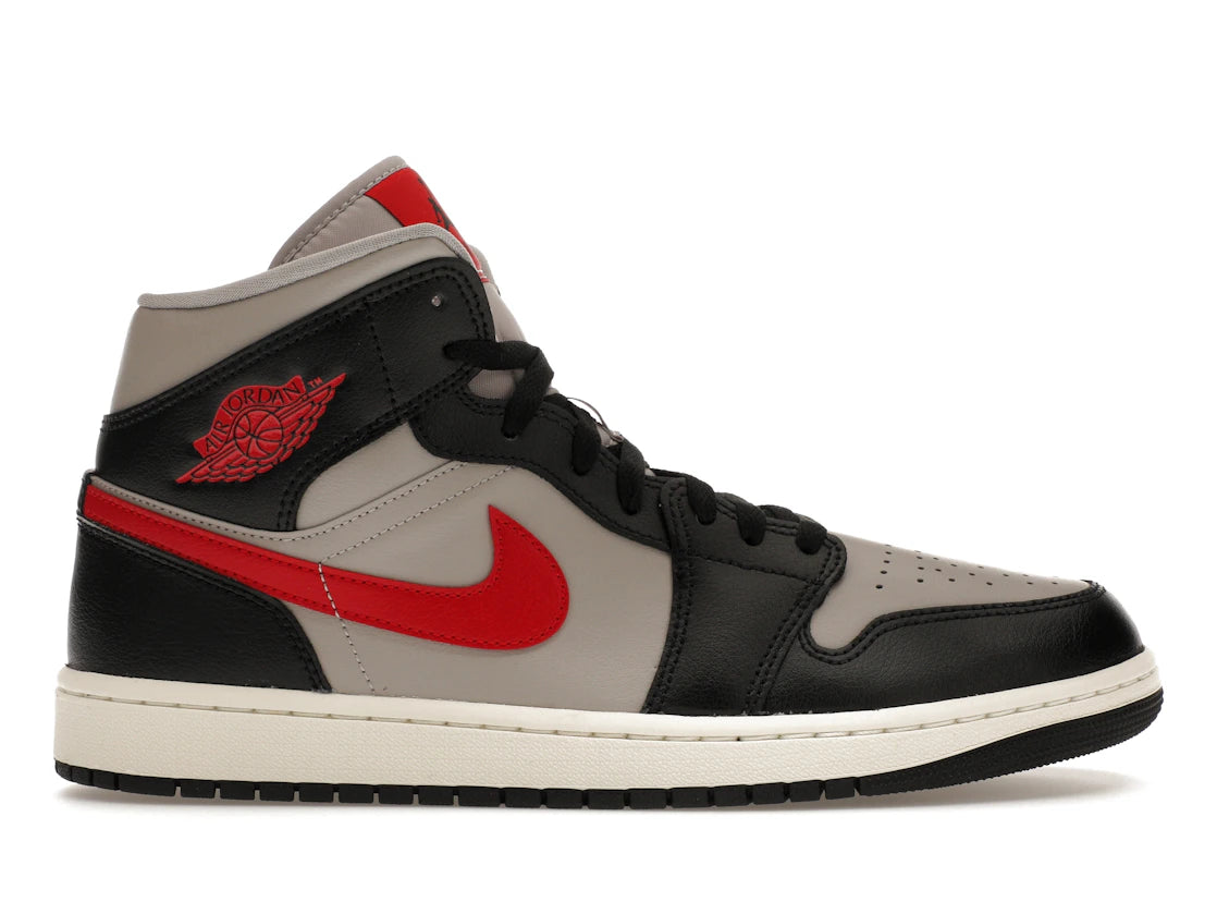 Jordan 1 Mid Black College Grey Gym Red (W)