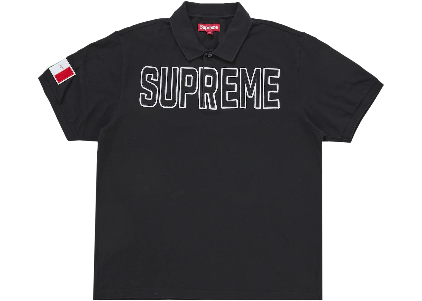 Supreme Twill Appliqué Polo Black