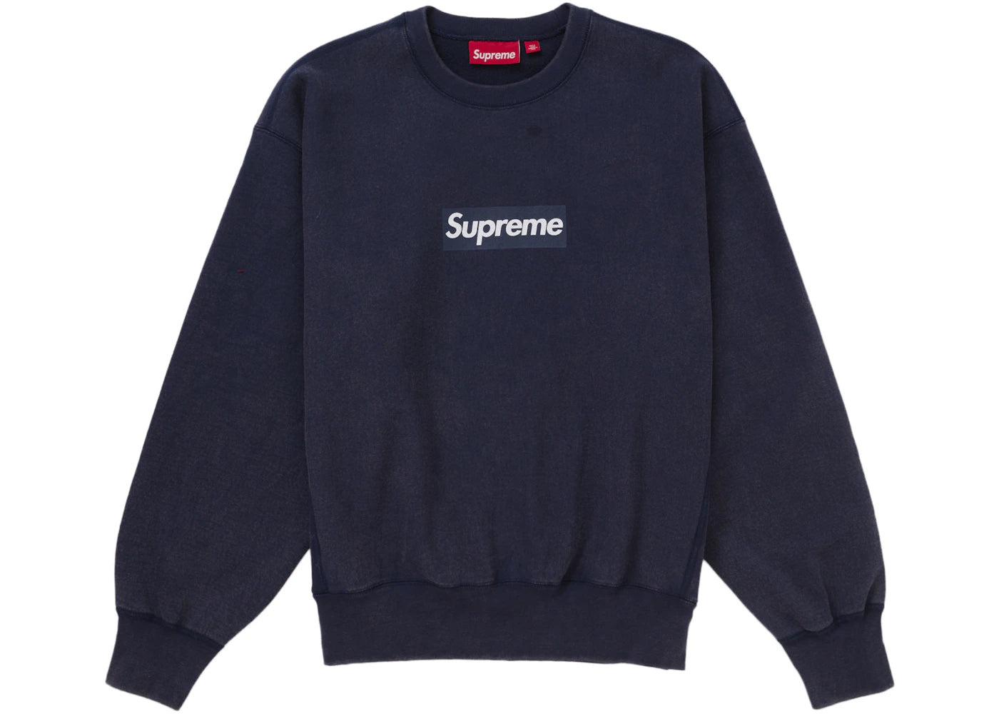 Supreme Washed Box Logo Crewneck Navy