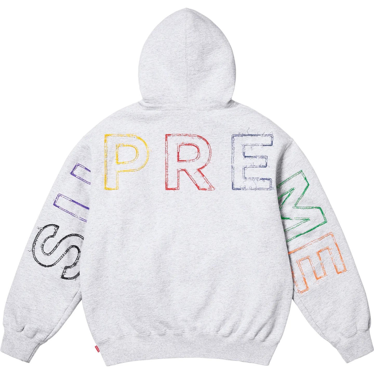 Supreme Frayed Hooded Sweatshirt Heather Grey