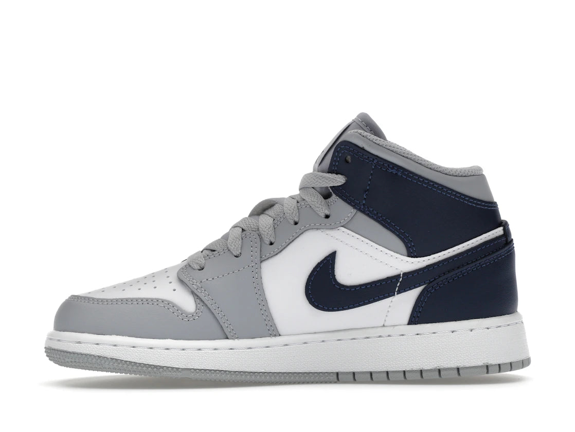 Jordan 1 Mid Wolf Grey Midnight Navy (GS)