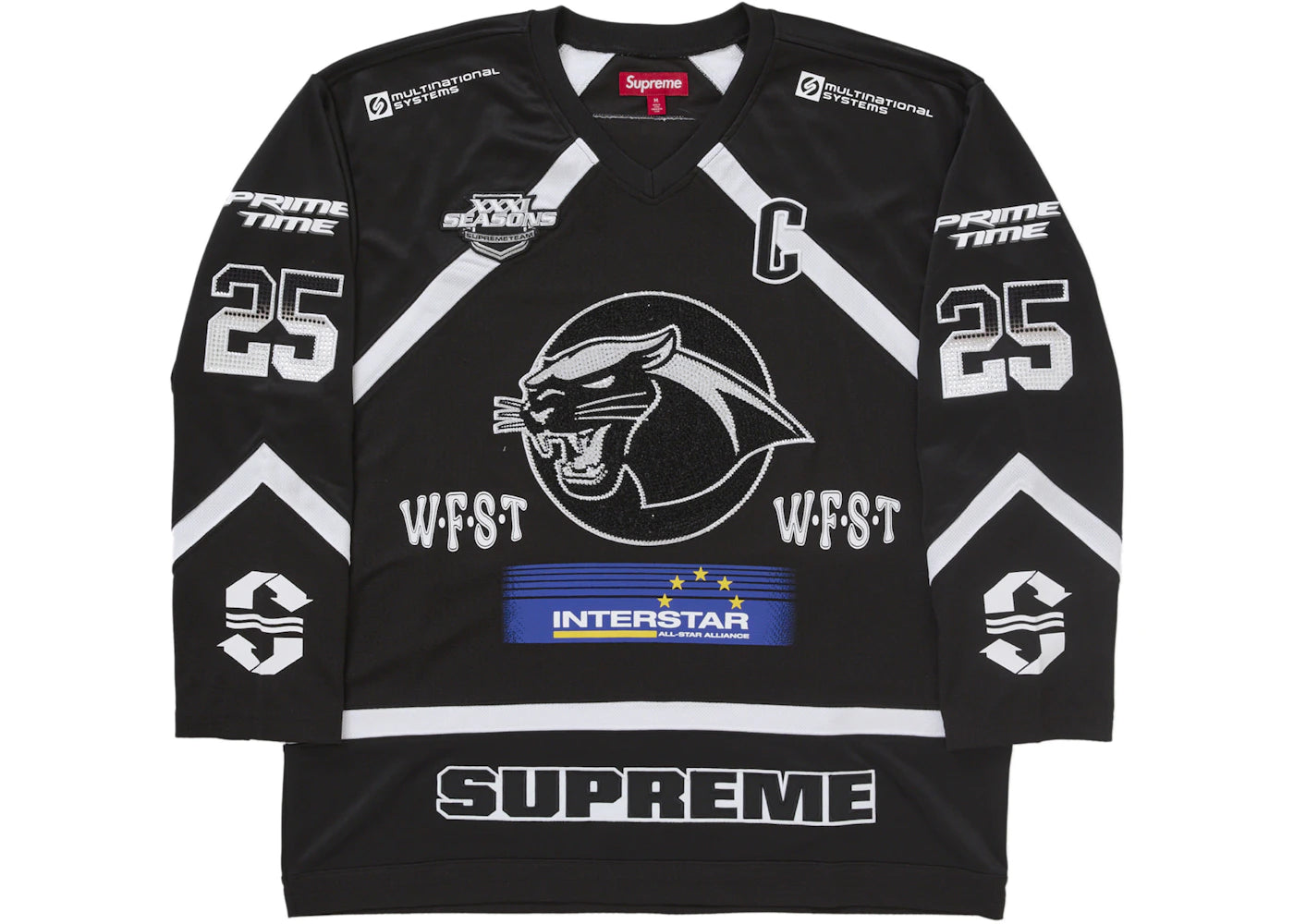 Supreme Rhinestone Hockey Jersey Black