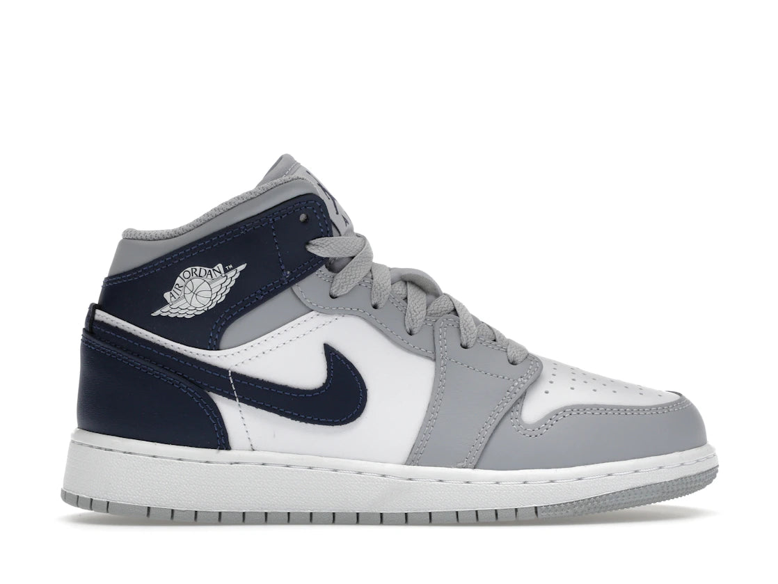Jordan 1 Mid Wolf Grey Midnight Navy (GS)