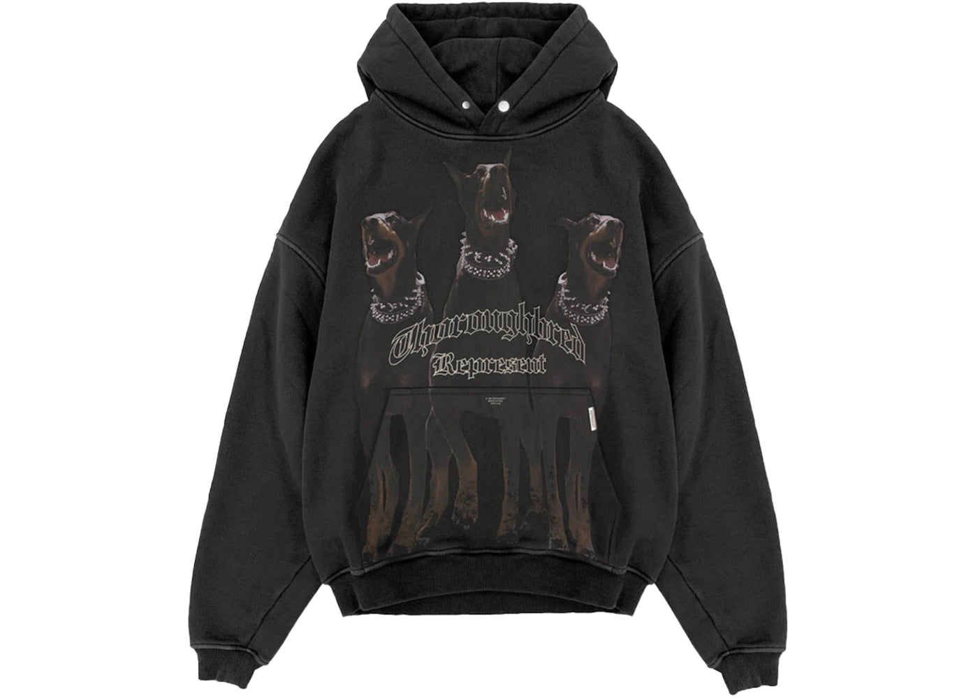 Represent Thoroughbred Oversized Hoodie Vintage Black