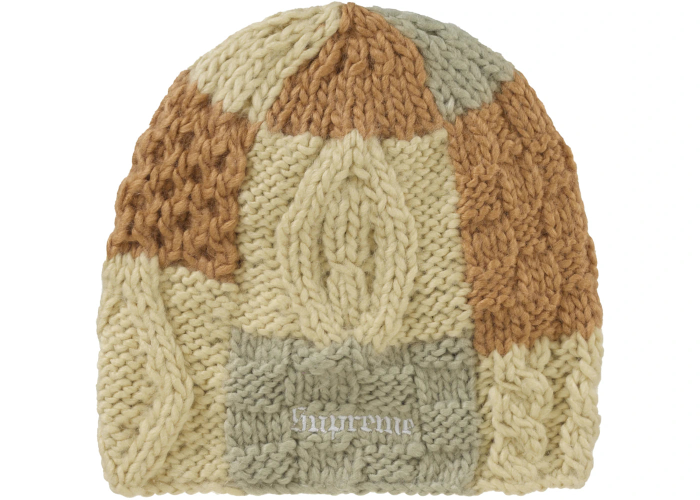 Supreme Block Knit Beanie Tan