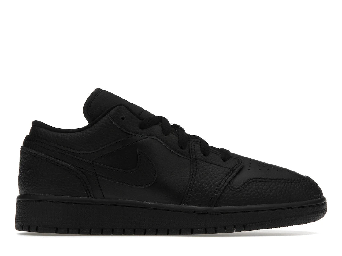 Jordan 1 Low Tumbled Leather Black (GS)