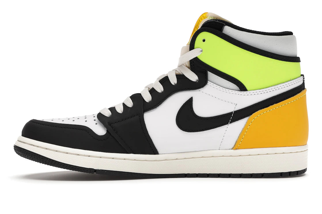 Jordan 1 Retro High White Black Volt University Gold