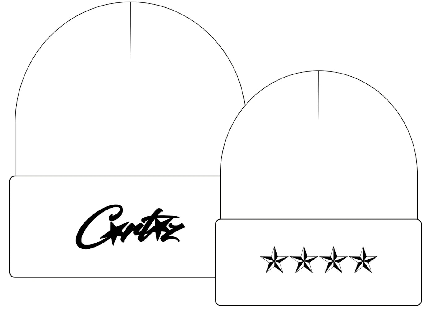 Corteiz 4Allstarz Folded Beanie White