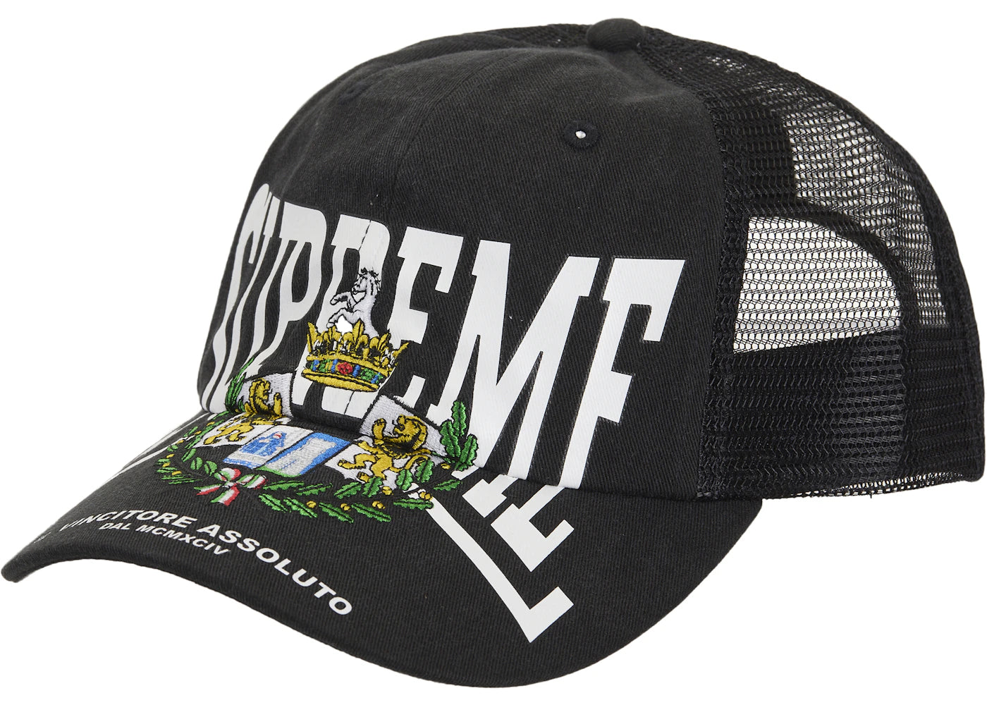 Supreme Crest Mesh Back 6-Panel Black