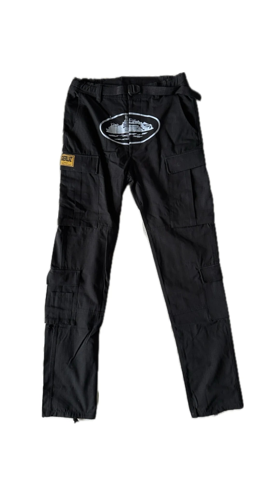 Corteiz Guerillaz Cargo Pants V1 Black Baby Blue