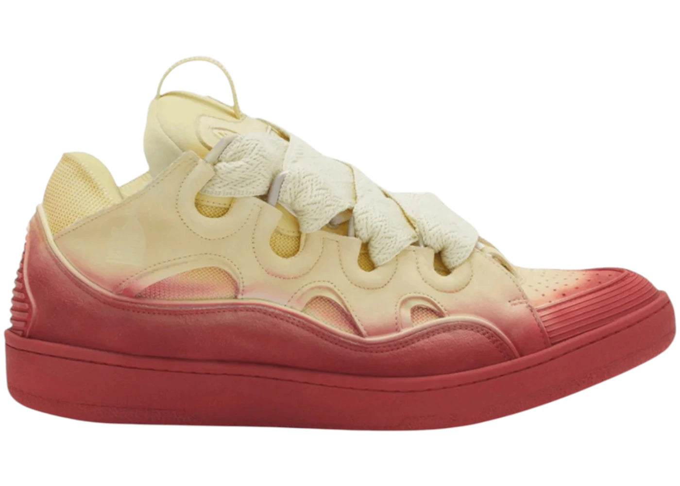 Lanvin Leather Curb Radiant Sneakers Venus Red