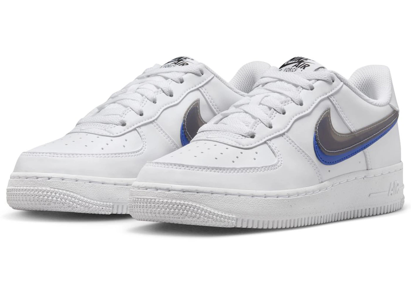 Nike Air Force 1 Low Impact Next Nature Double Swoosh White Black Blue (GS)