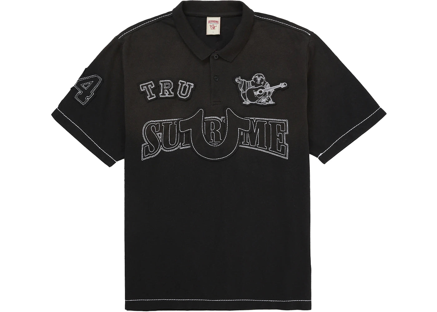Supreme True Religion Applique Polo Black