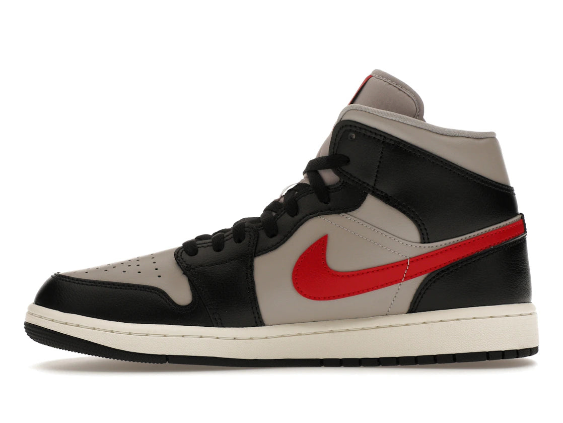 Jordan 1 Mid Black College Grey Gym Red (W)