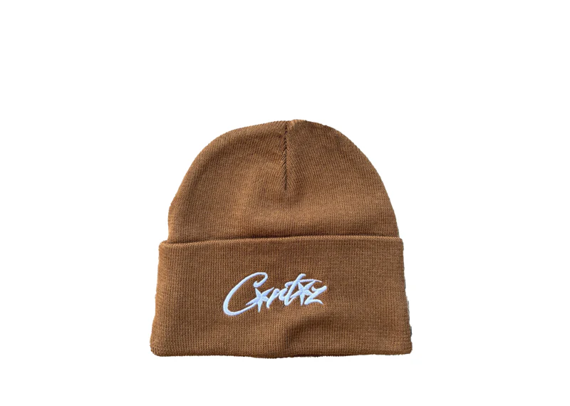 Corteiz Allstarz Folded Beanie Brown