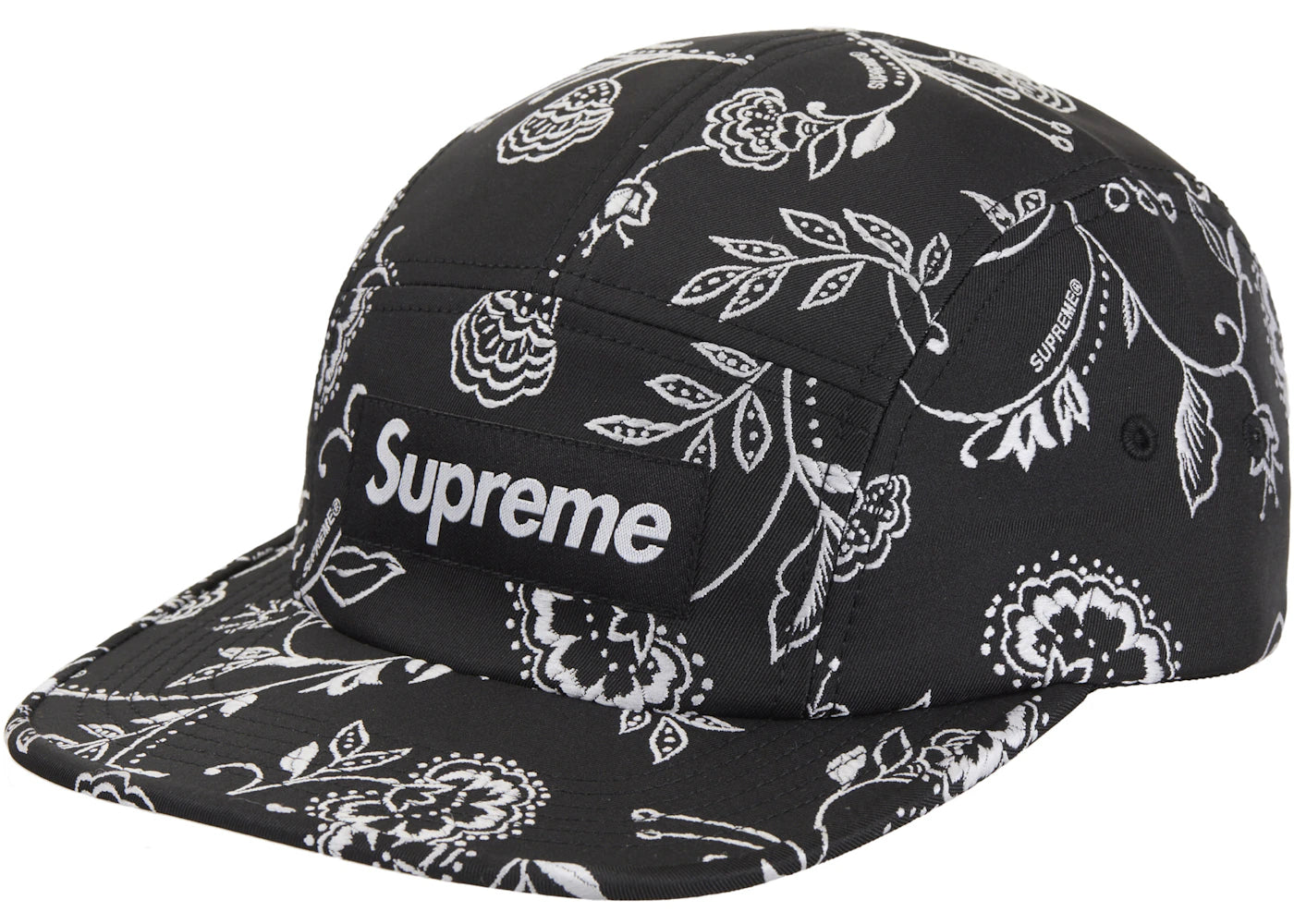 Supreme Floral Jacquard Camp Cap Black