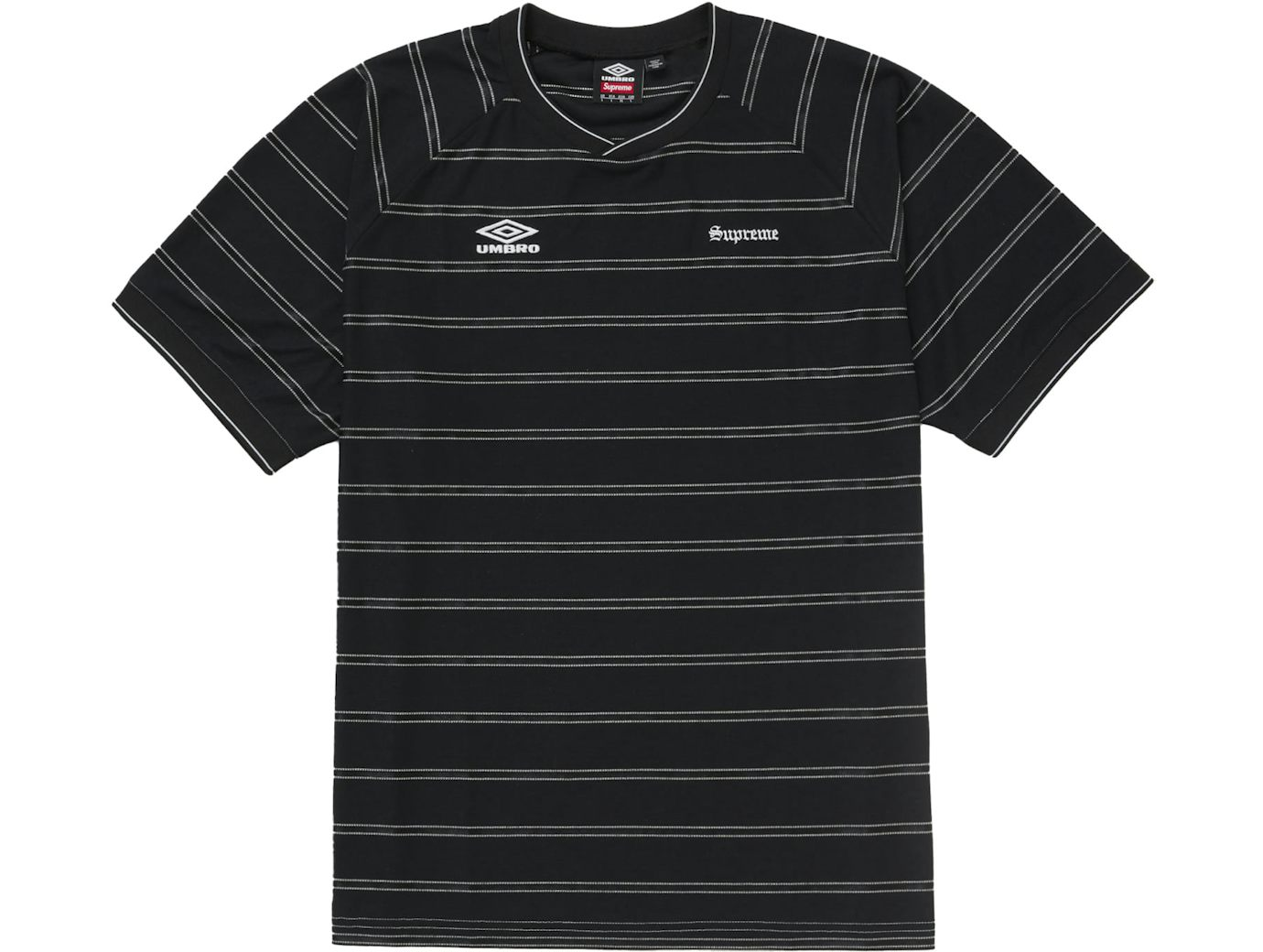 Supreme Umbro Stripe Soccer Jersey Black