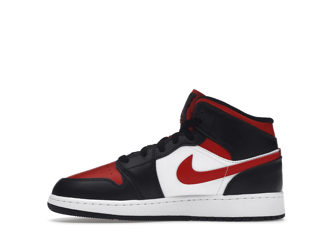 Air Jordan 1 Mid Black Fire Red (GS)